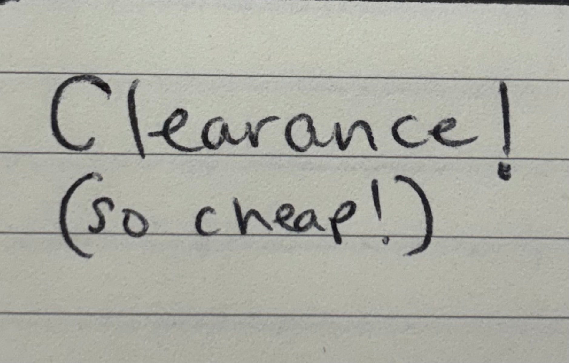 CLEARANCE