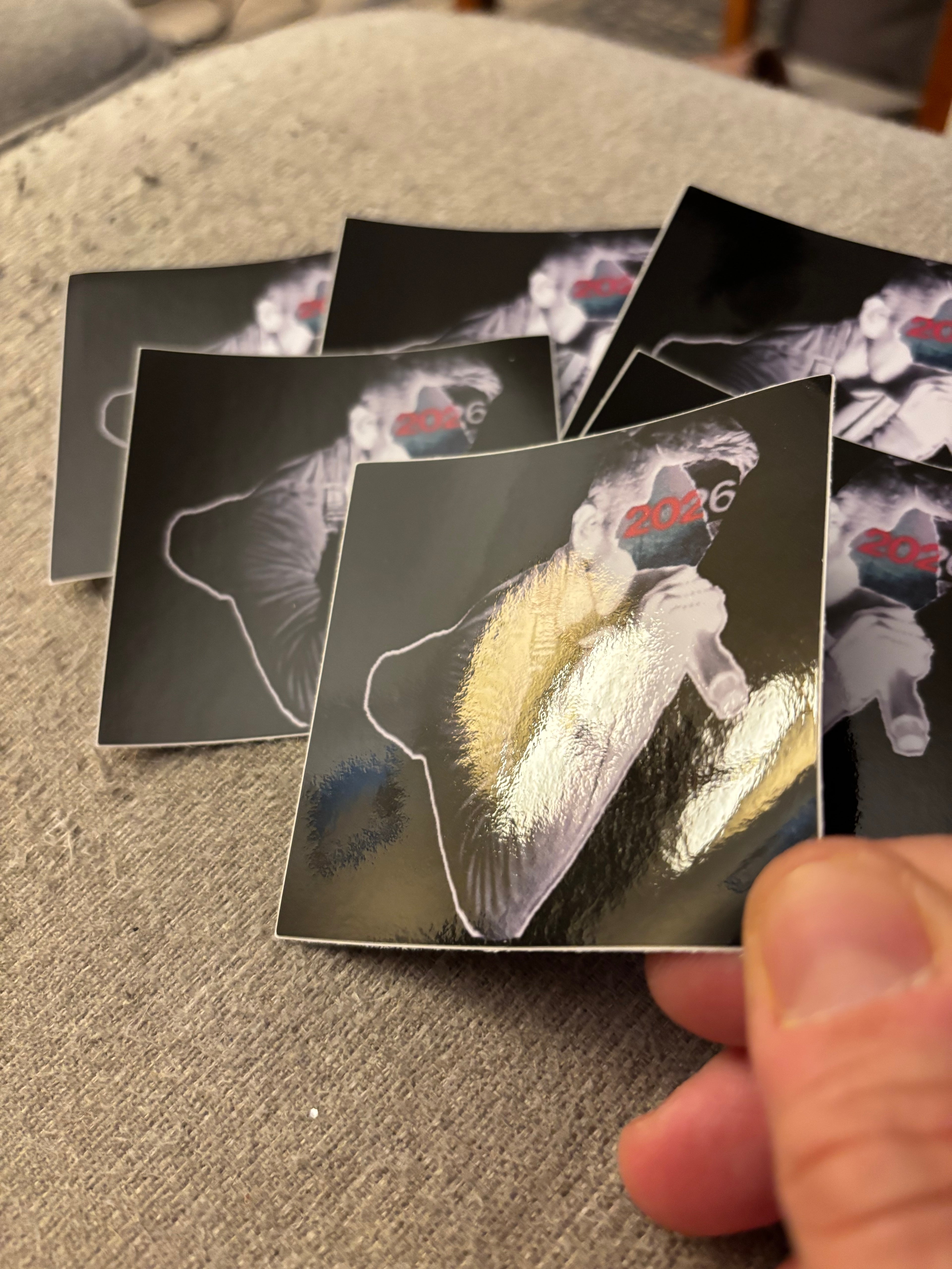Trent Reznor 2026: A Man with A Microphone 3” nonshiny and shiny squares