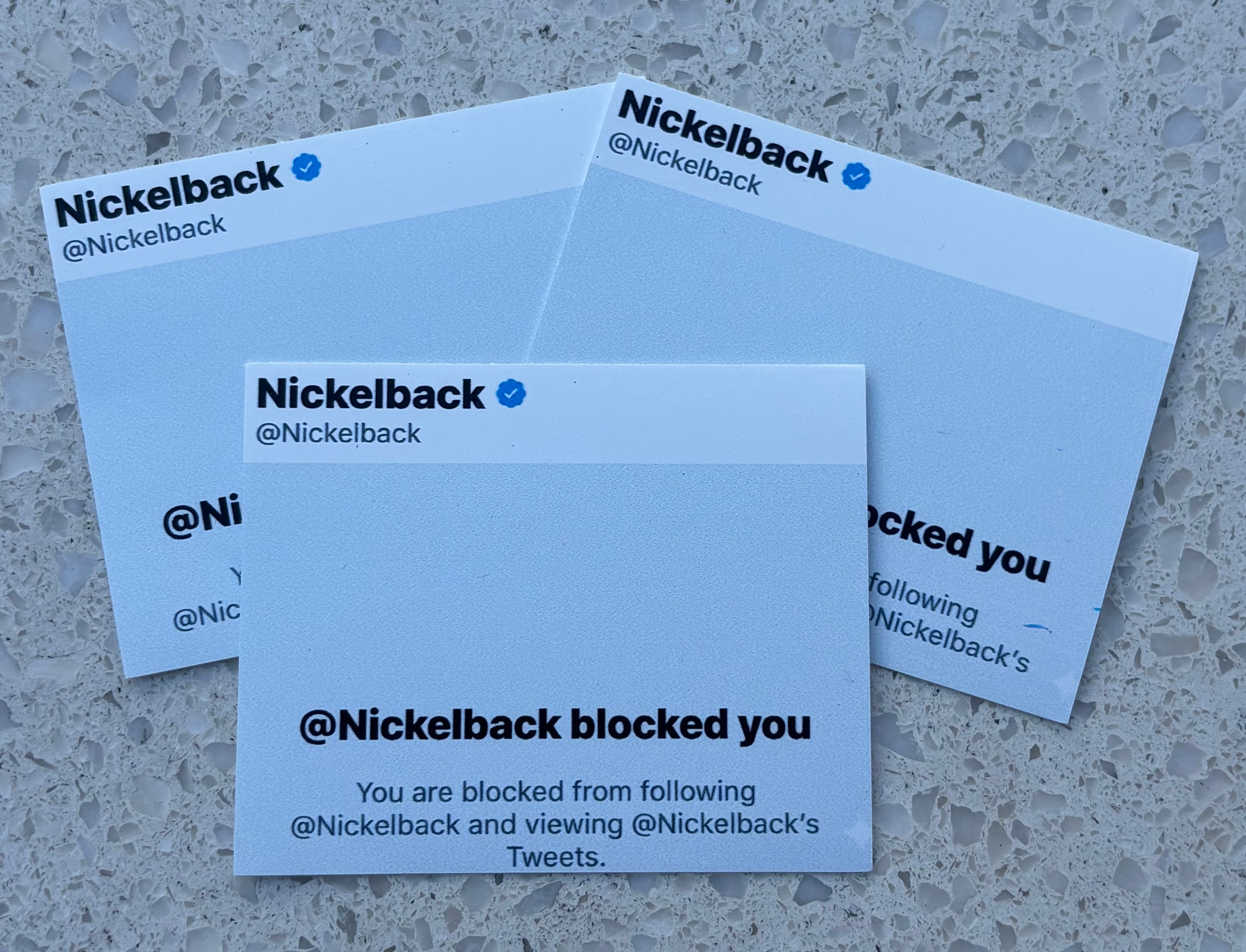 Nickelback Blocked Me…and i LOVE IT! nonshiny 3” vinyl square