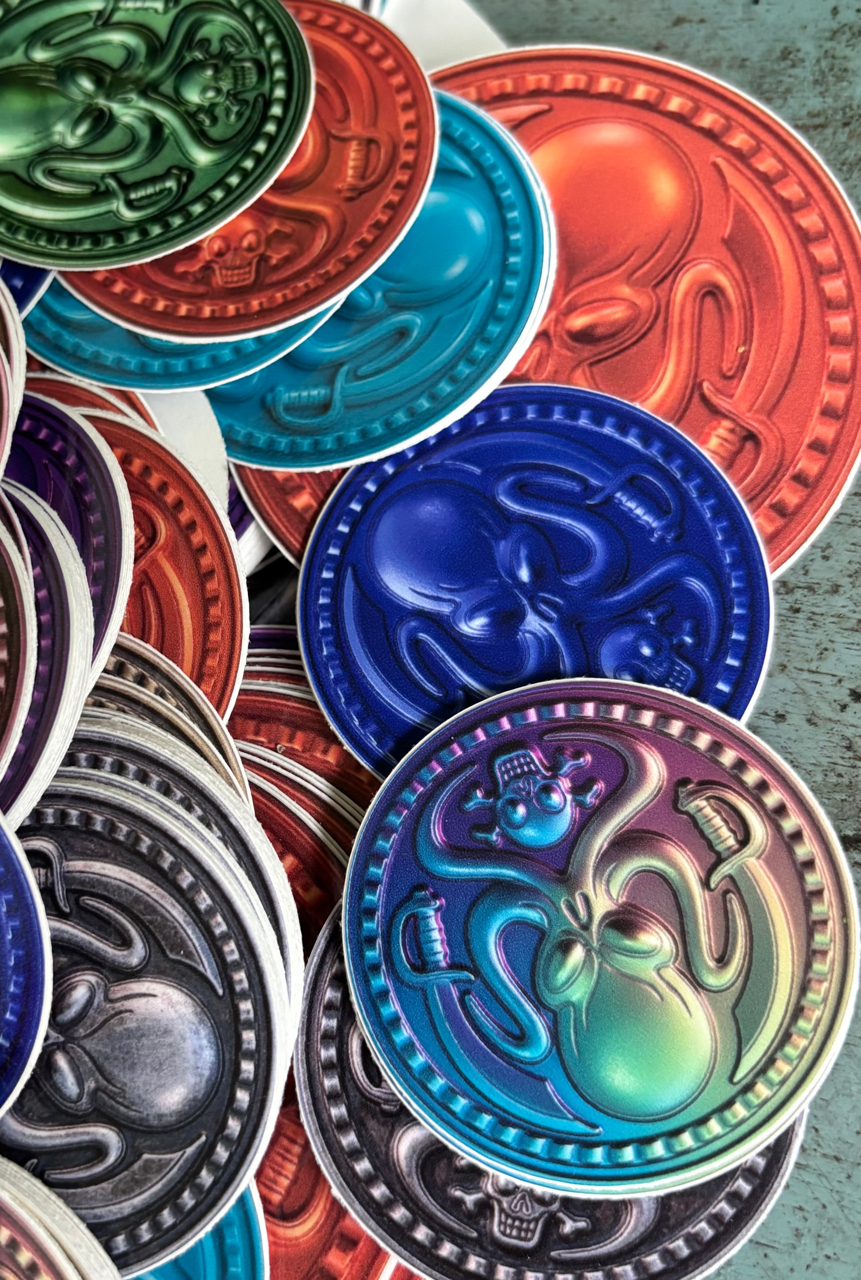 DHTP Octo Coin Slaps - 3” and 2"- Many Shades of Octo