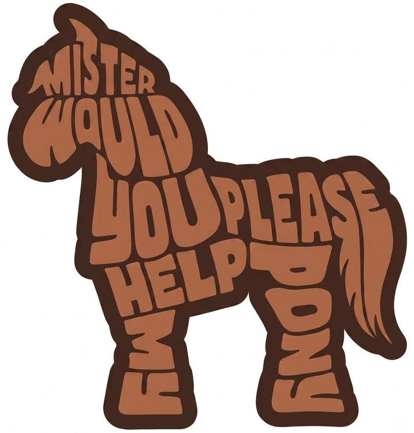 (Pre-Order) LMSN x Koala Speaker Pins: Mister, won’t you please help my STICKER (brown)