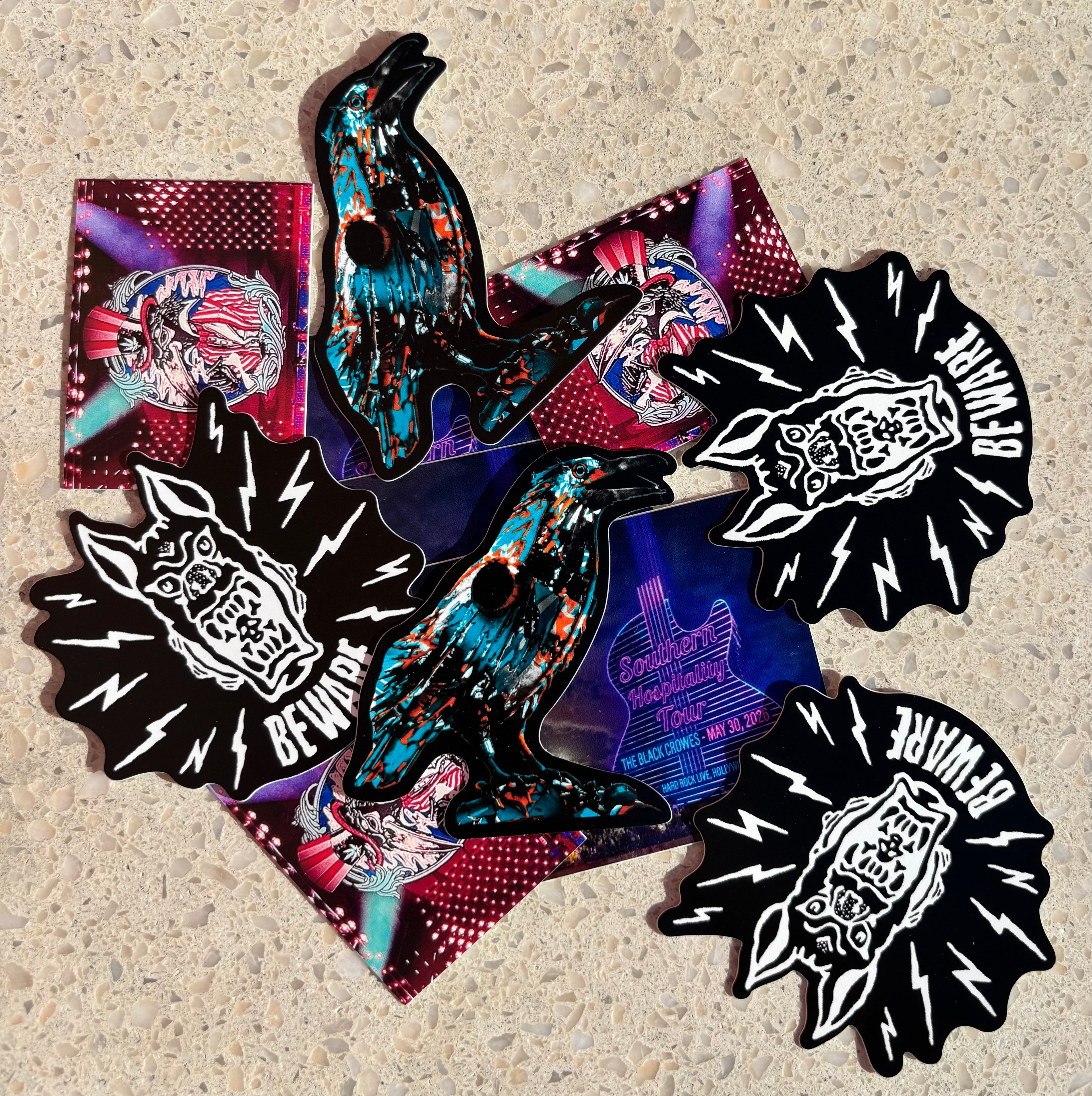 The Black Crowes - 5/30/2026 at Hard Rock Live - 3" show-specific stickers