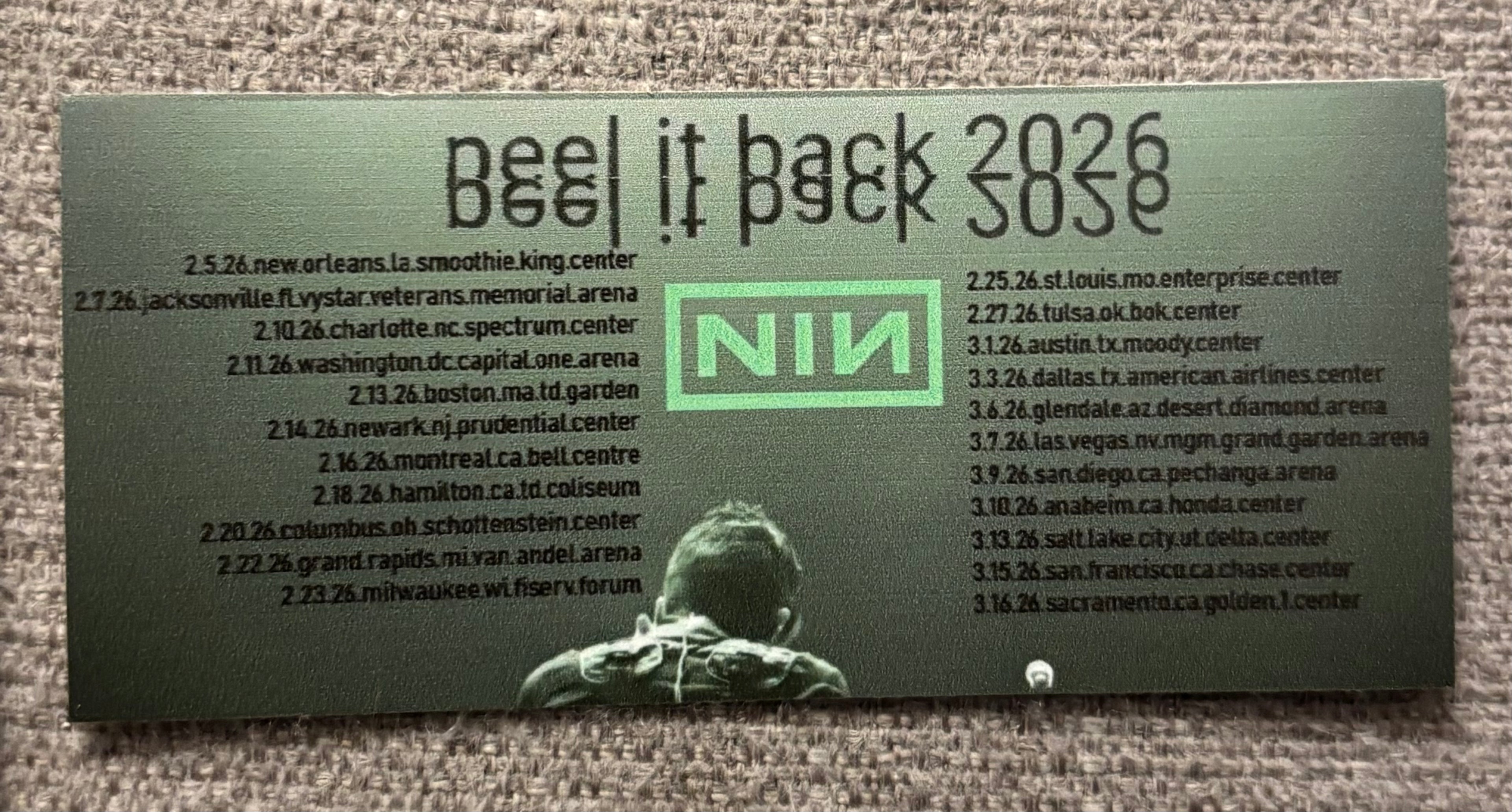 Nine Inch Nails Peel it Back 2026 Tour Stickers